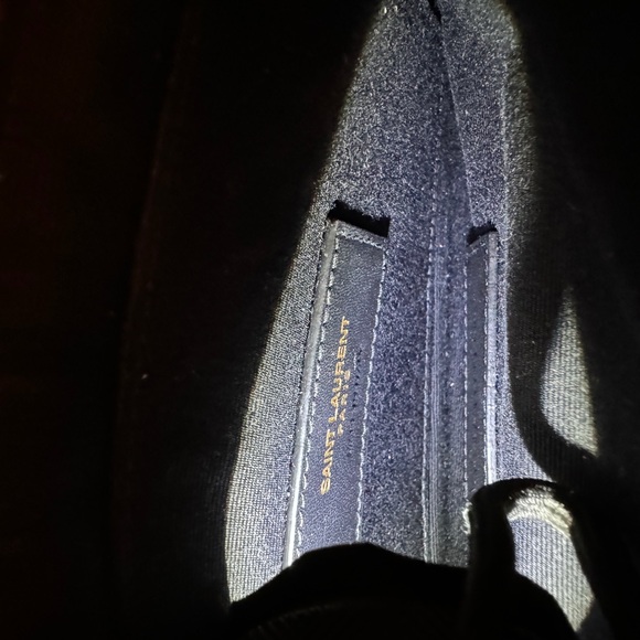 SAINT LAURENT Monogram Grain de Poudre Zip Pouch Card Holder Senape Yellow - Picture 10 of 11